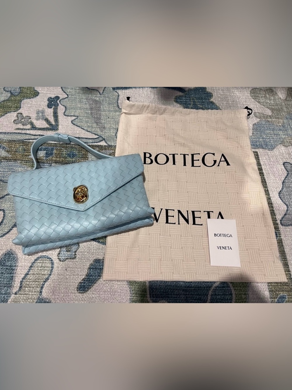 Bottega Veneta Knot Lock Cross-body Bag Blue